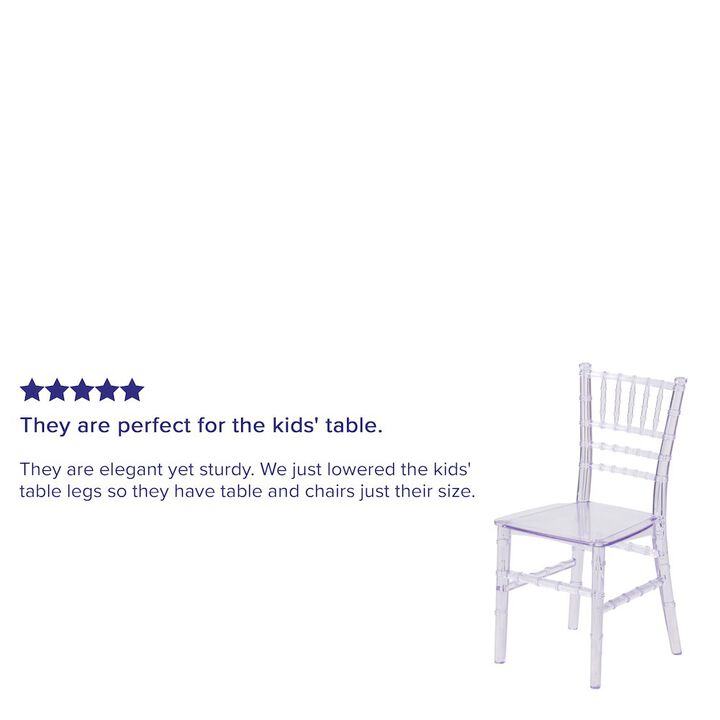 Flash Furniture Child's Crystal Resin Party and Event Chiavari Chair for & Residential Use