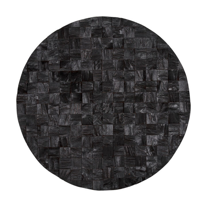 HomeRoots Into the Abyss II 32" X 32" Black Geometric Wood Circle Hanging Dimensional Sculpture