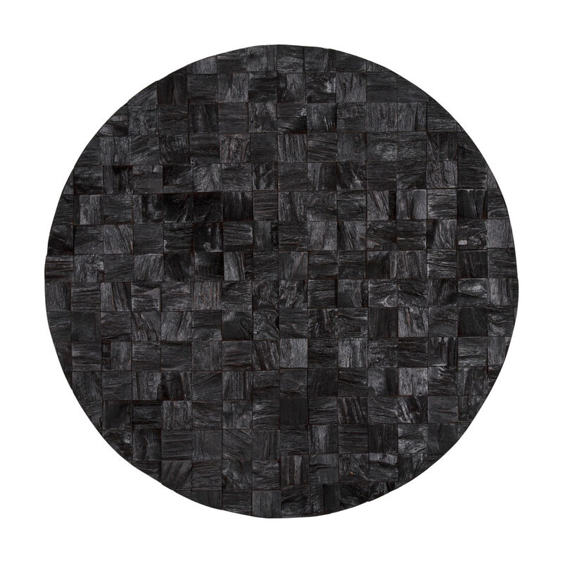 HomeRoots Into the Abyss II 32" X 32" Black Geometric Wood Circle Hanging Dimensional Sculpture image number 0