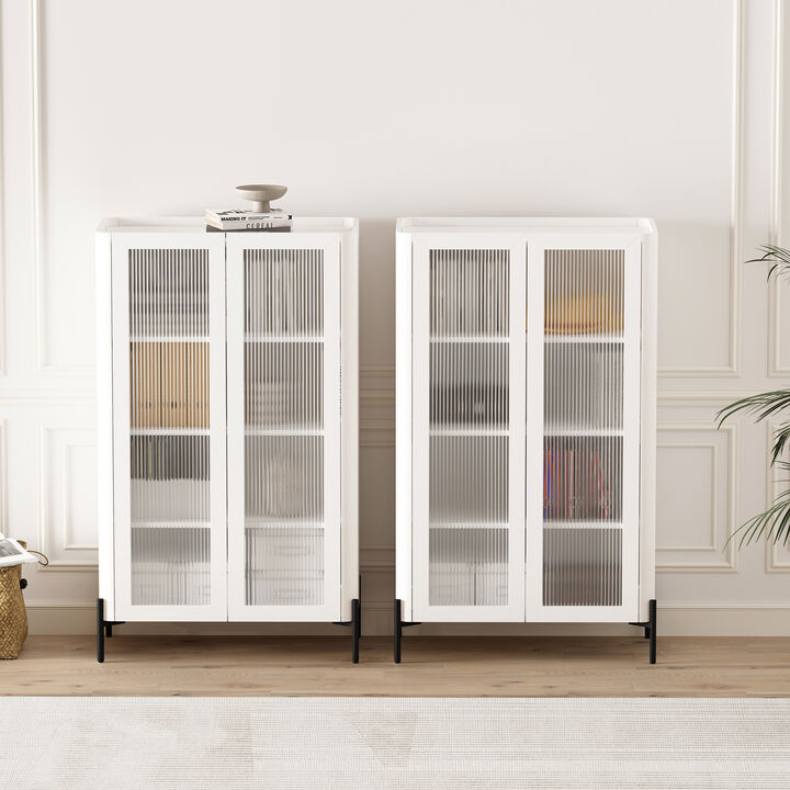 Abbey White Décor Cabinet (Set of 2)