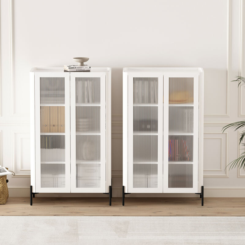 Abbey White Décor Cabinet (Set of 2)