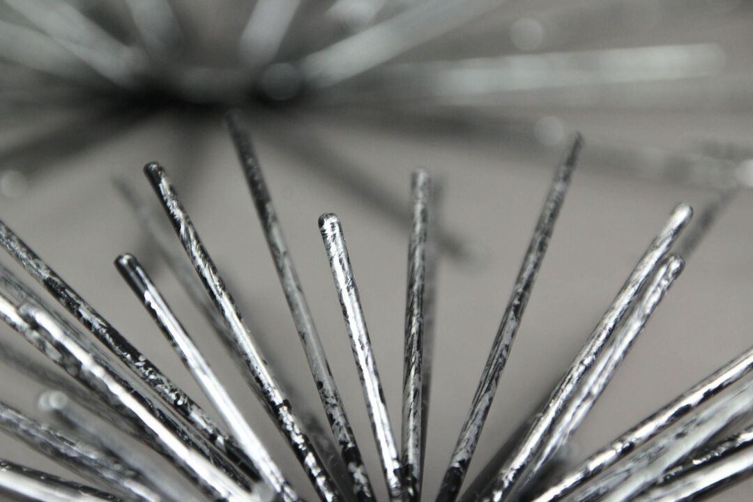 Aged Silver Finish Mid-Century Modern Atomic Star Burst Wall Sculptures Set of 6