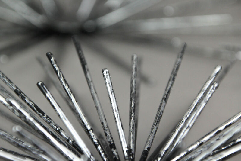 Aged Silver Finish Mid-Century Modern Atomic Star Burst Wall Sculptures Set of 6 image number 1
