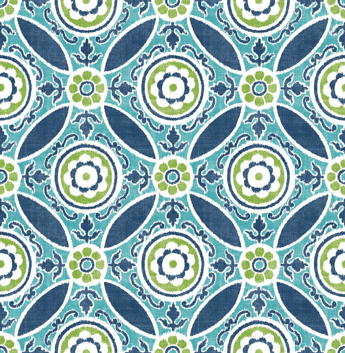 Maya Teal Medallion Wallpaper