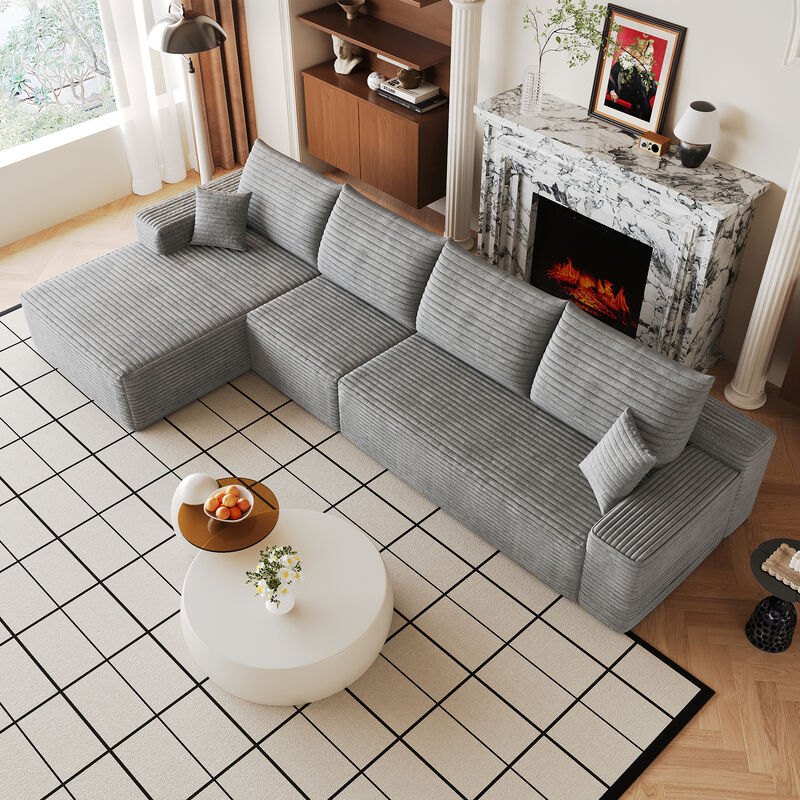 Watvit 135" L-Shape  Cloud Sectional Couch image number 2