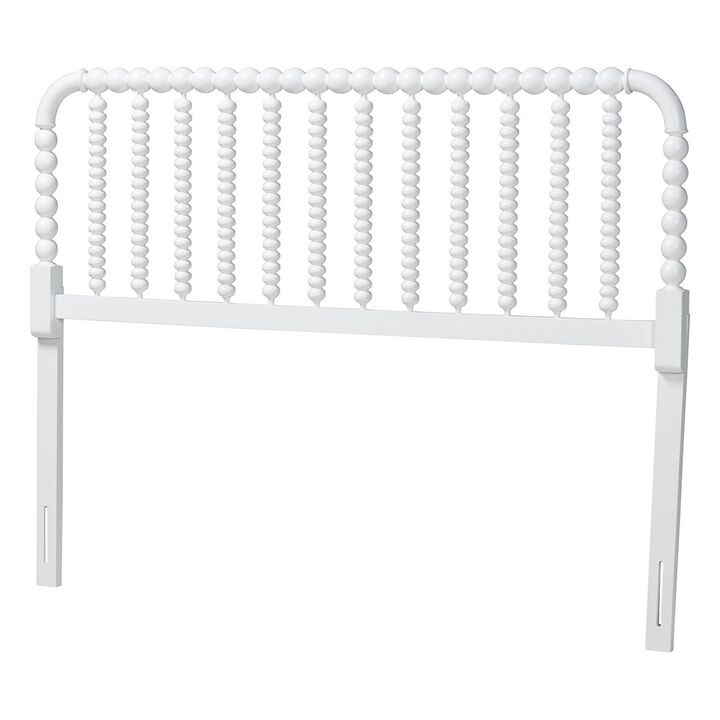Baxton Studio Finley Turned Bobbin Headboard - Crafted Wood Panel with Decorative Spindle Design for Cottage Farmhouse Bedroom