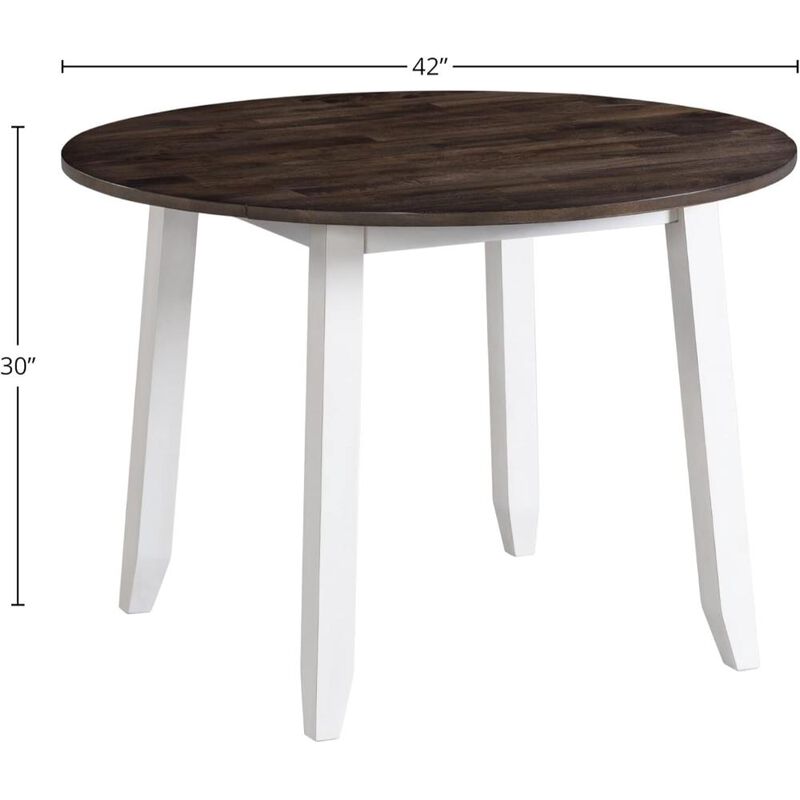Table, 42" Drop Leaf in Gray & White