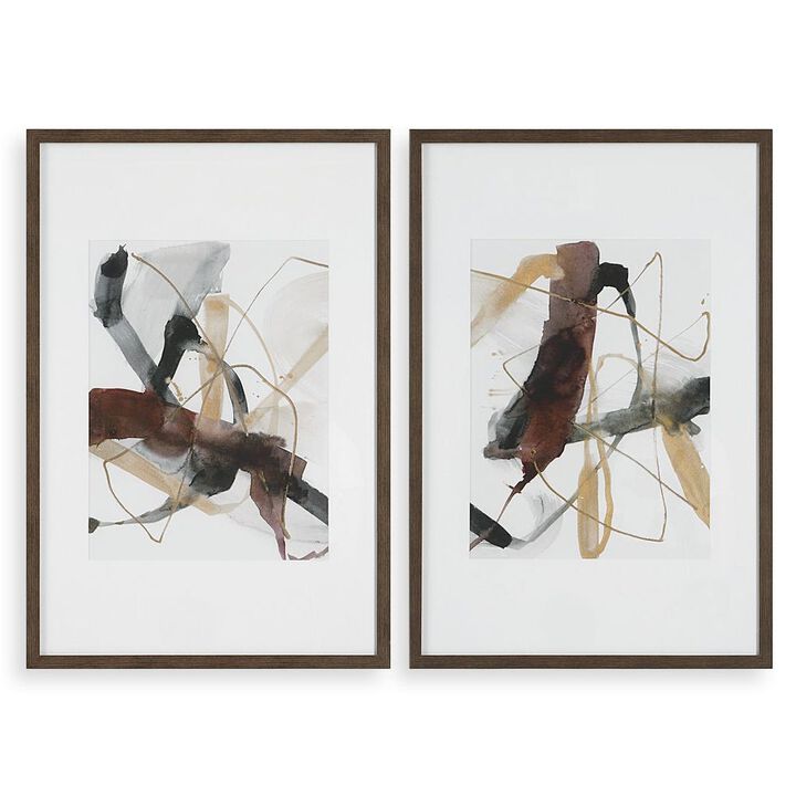 Uttermost Burgundy Interjection Abstract Prints Set/2