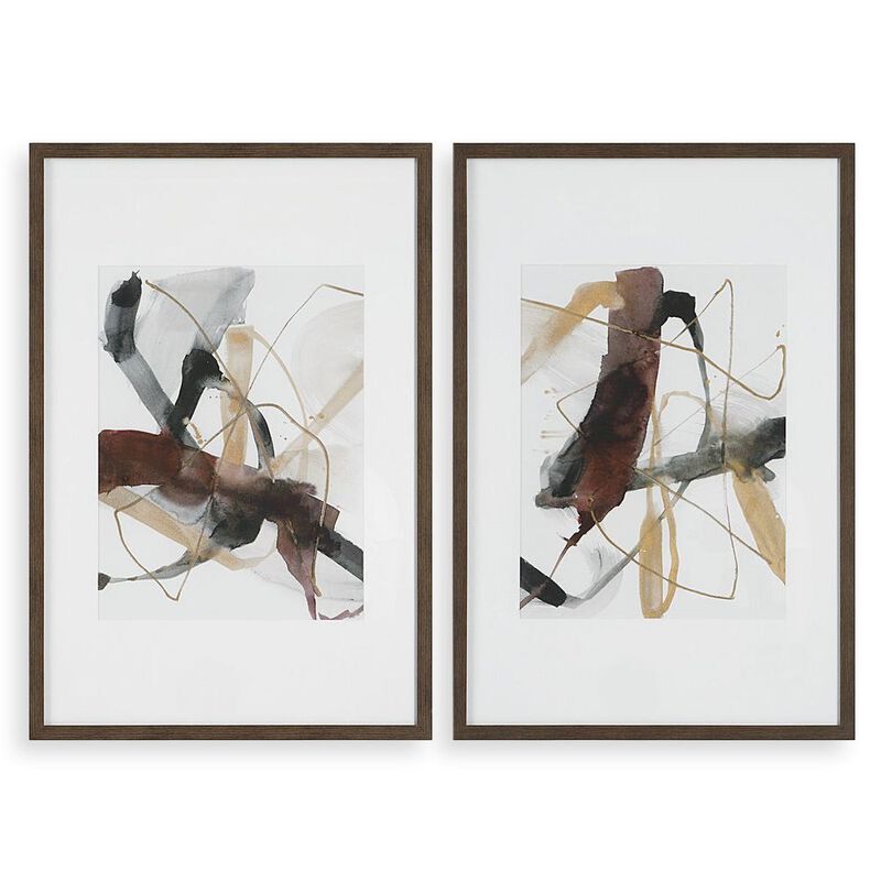 Uttermost Burgundy Interjection Abstract Prints Set/2 image number 0