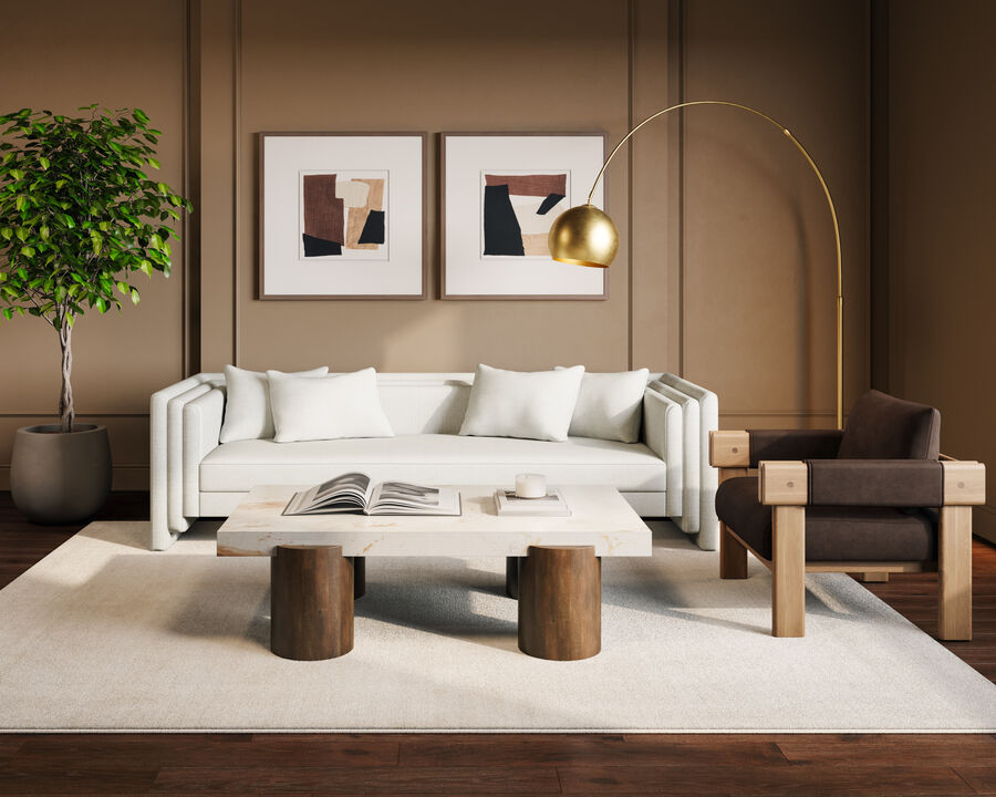 Household Rhythm I - 40" X 40" - Medium Brown Frame