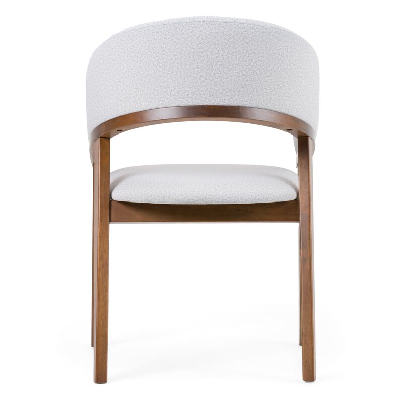 Cid Naj Dining Chair, Gray Fabric Cushions, Curved Walnut Brown Rubberwood image number 3
