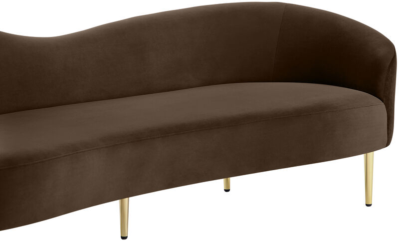 Meridian Furniture Ritz Brown Velvet Sofa image number 9