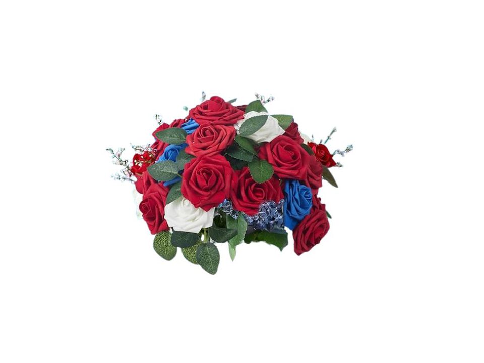 50 Piece Dark Red Artificial Rose Flower Stems Wedding Centerpiece Decor