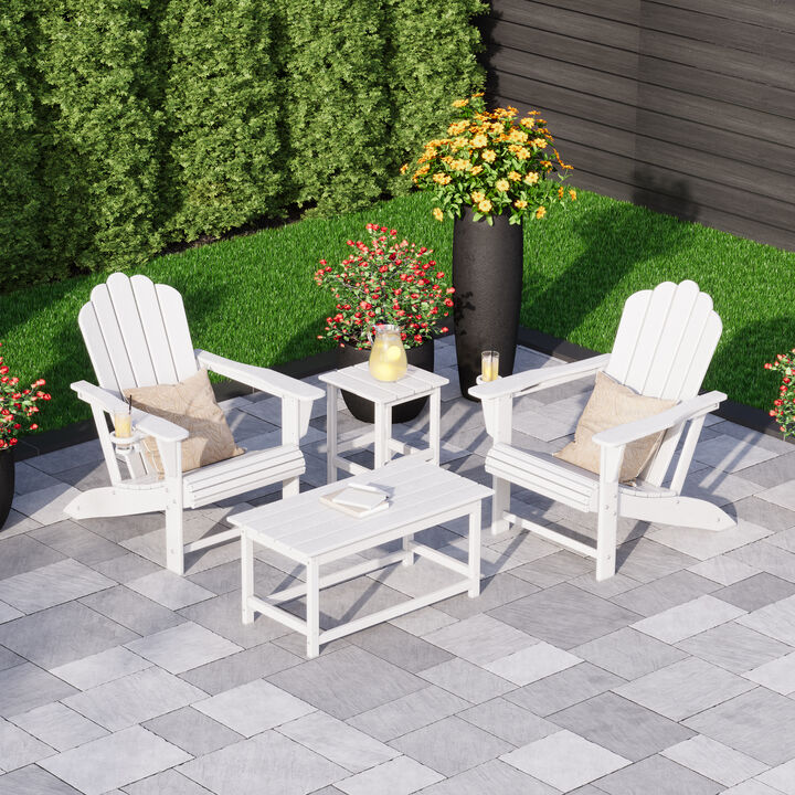 WestinTrends 4-Piece Adirondack Chairs with Cup Holders and Table Set