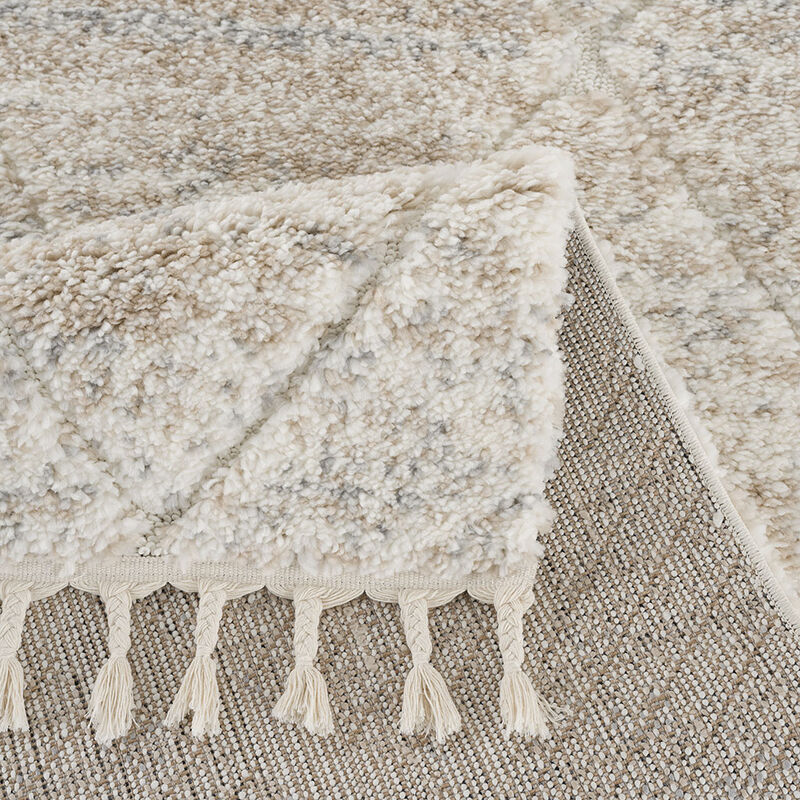 84x63 inch Talas Trellis Area Rug in Cream