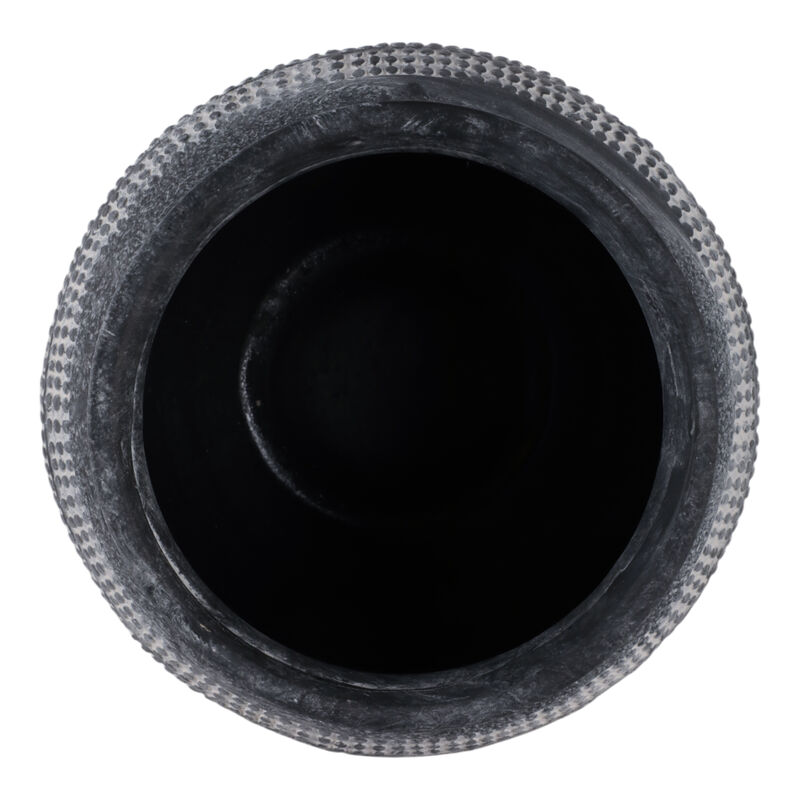 10x9" Textured Stoneware Vase, Black image number 5
