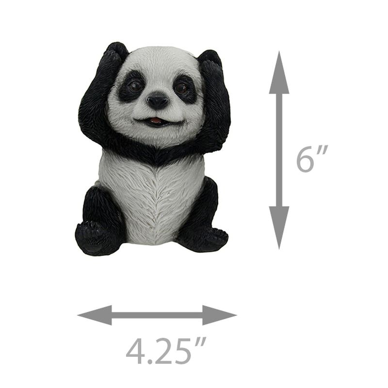3 Piece See Hear Speak No Evil Sitting Baby Panda Bear Set image number 3