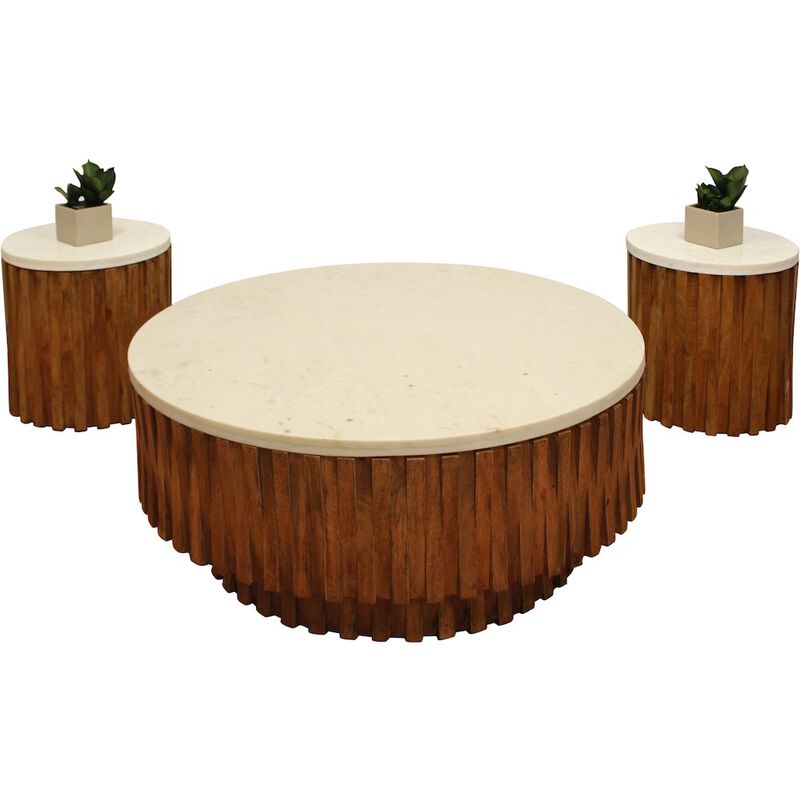 Modern Orlando Accent Table with Marble Top