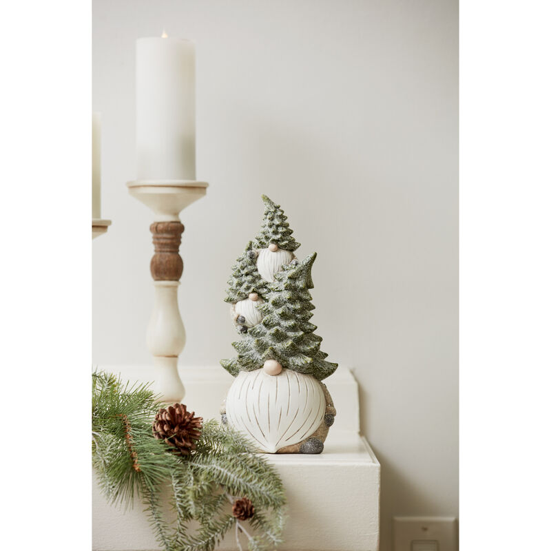 Set of 2 Triple Gnome Stacks for Whimsical Holiday Décor