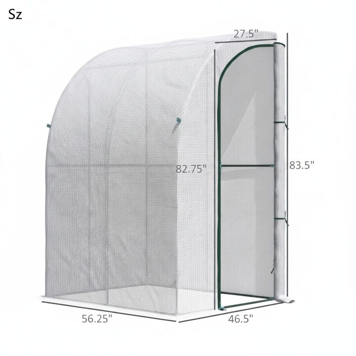 WOW PIONEER Outdoor Walk-In Lean To Greenhouse, Sturdy Personal Plant Nursery For Vegetables, Herbs, Flowers And Tropical Plants