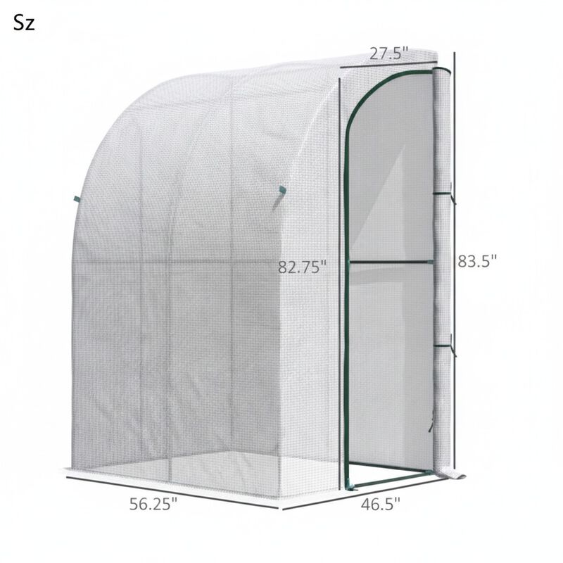 WOW PIONEER Outdoor Walk-In Lean To Greenhouse, Sturdy Personal Plant Nursery For Vegetables, Herbs, Flowers And Tropical Plants image number 1