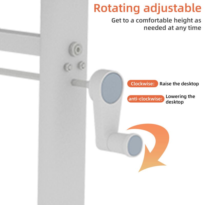 GOODSILO Height Adjustable Manual Crank Sit Stand Desk for Home Office and Study image number 6