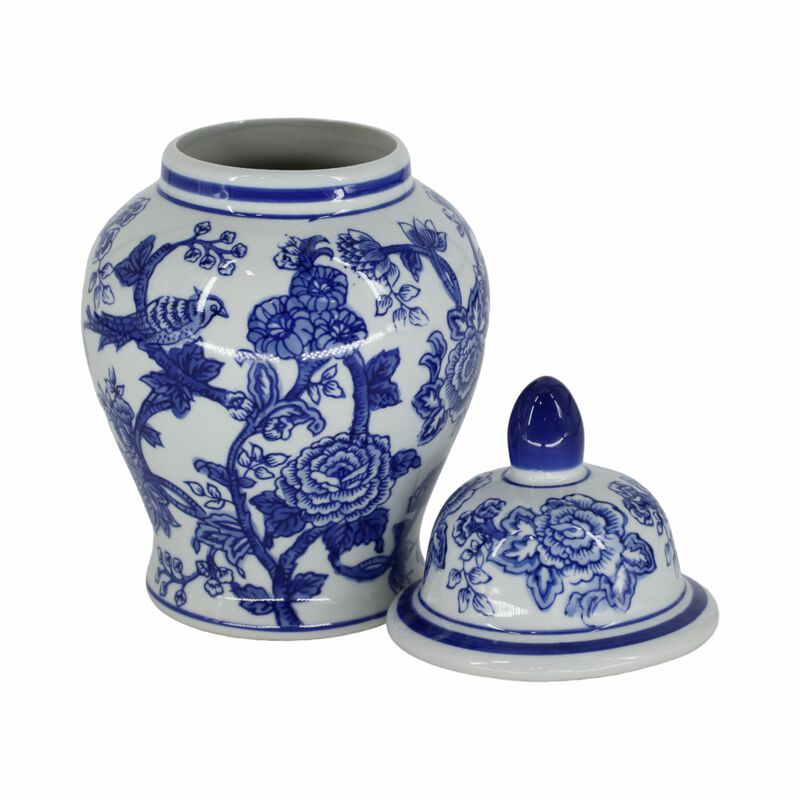10" Temple Jar Bird/Flower image number 4