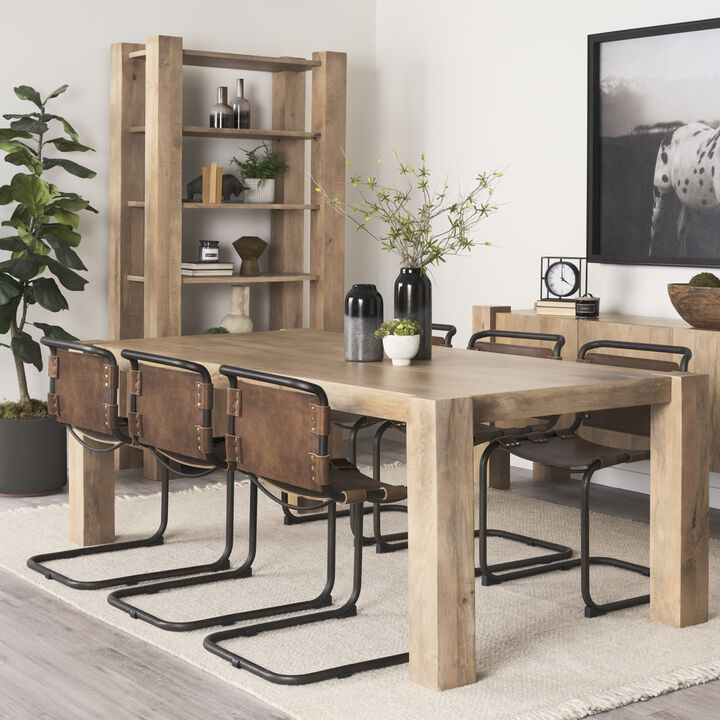 Berbick Brown Leather Dining Chair