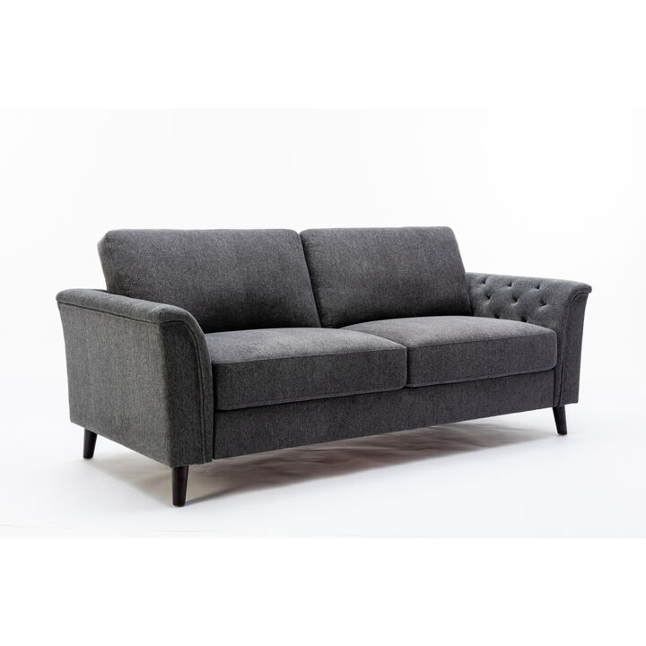 Stanton Dark Gray Linen Sofa Loveseat Chair Living Room Set
