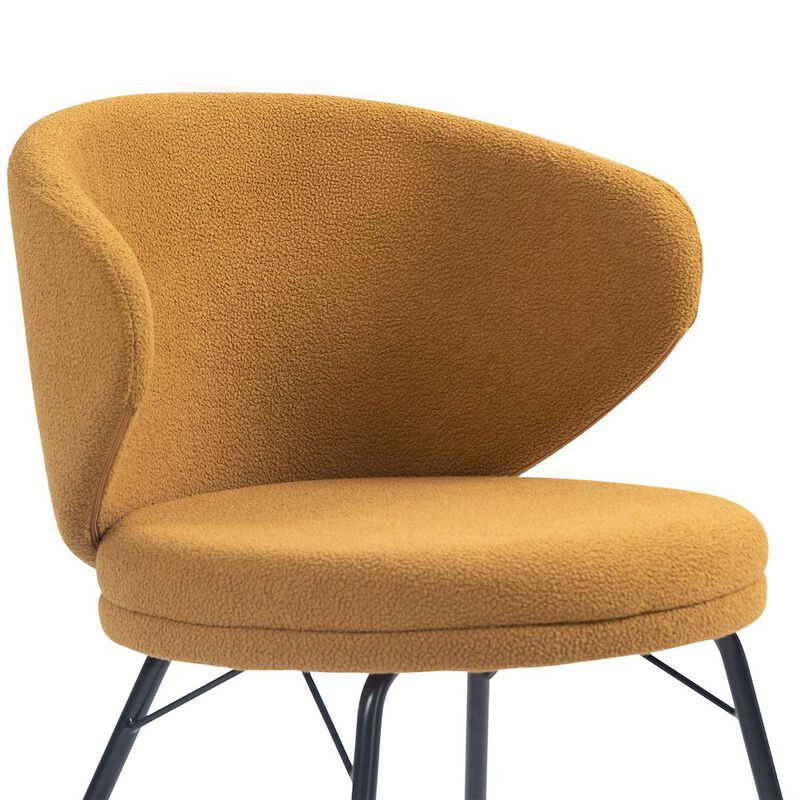 Glamour Home Set of 2 Barclay Brown Fabric Dining Chair with Black Iron Legs