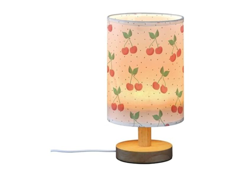 Fabric Table Lamp For Living Room Bedroom Home Office Red image number 1