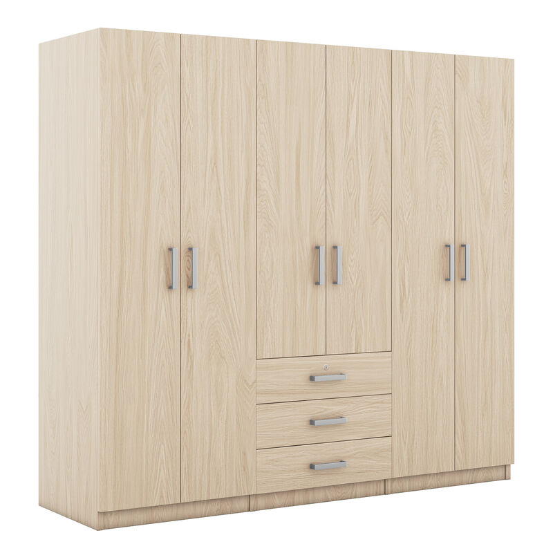 Merax 6-Doors Wooden Wardrobe Storage for Bedroom