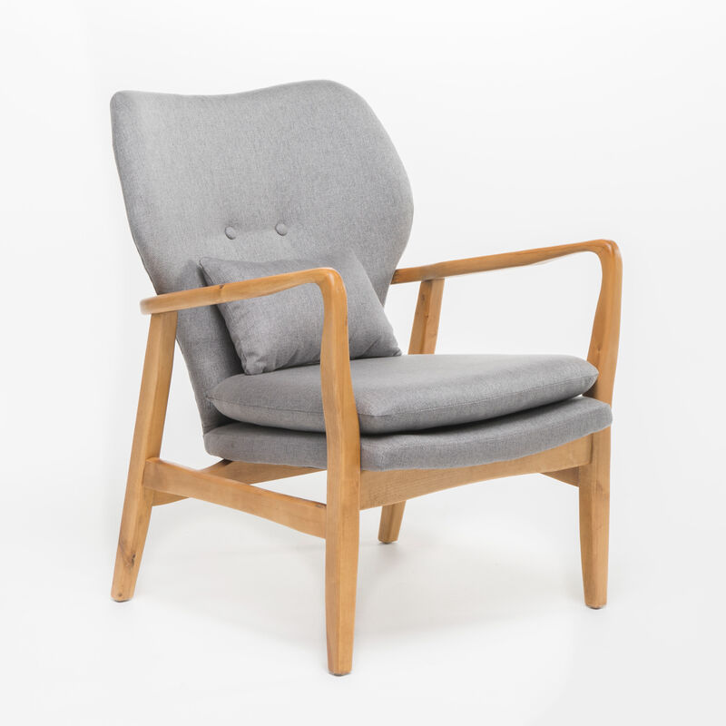 Streamdale Mid-Century Club Chair with Button-Tufted Design and Birch Wood Legs image number 4