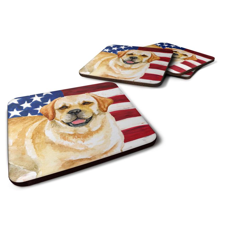 Caroline's Treasures Golden Retriever Patriotic Decorative coasters, Multicolor