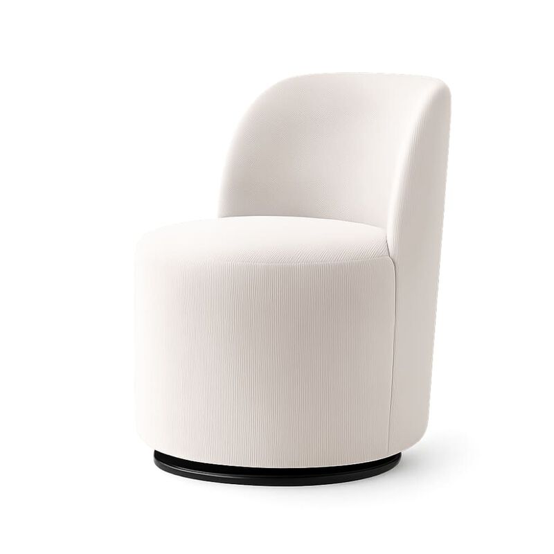 GOODSILO 360 Degree Swivel Armless Upholstered Accent Chair, Drum Seating for Dining, Bedroom, Living Room, Vanity, Small Spaces image number 0
