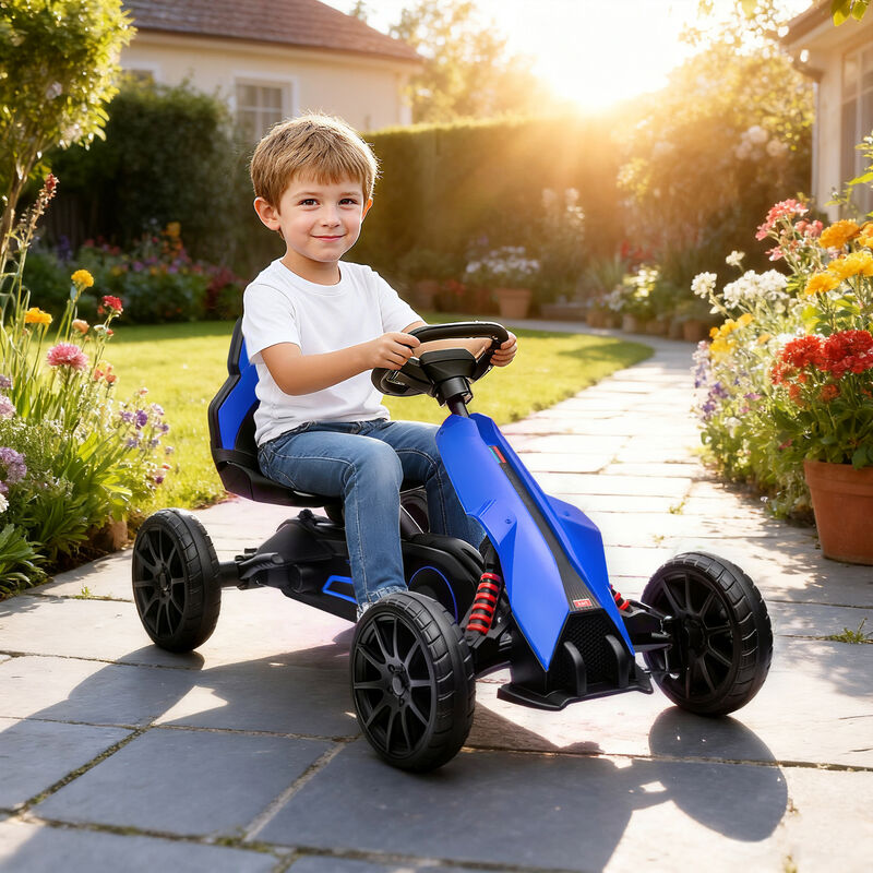 BreeBe Kids Pedal Go Kart W/ Adjustable Seat, Swing Axle image number 1
