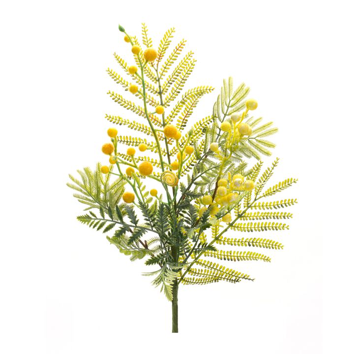 Mimosa Leaf Berry Spray for Elegant Home Décor and Seasonal Floral Arrangements (Set of 6)
