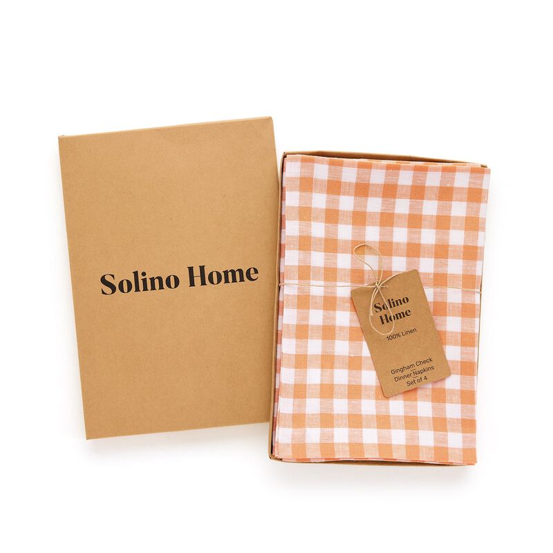 Linen Dinner Napkins - Gingham Check image number 5