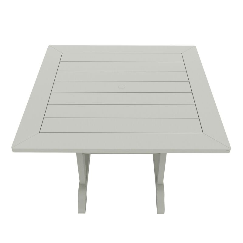 WestinTrends 5-Piece HDPE Square Patio Dining Table Set with Foldable Chairs