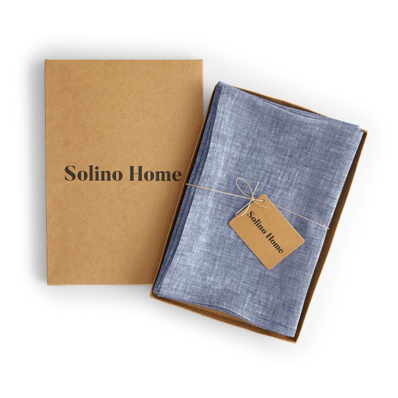 Solino Home 100% Pure Linen Dinner Napkins 20 x 20 Inch Set of 4 | Athena