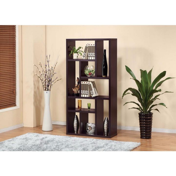 Elegant  Display Cabinet /TV Stand With 9 Open Shelves.-Benzara