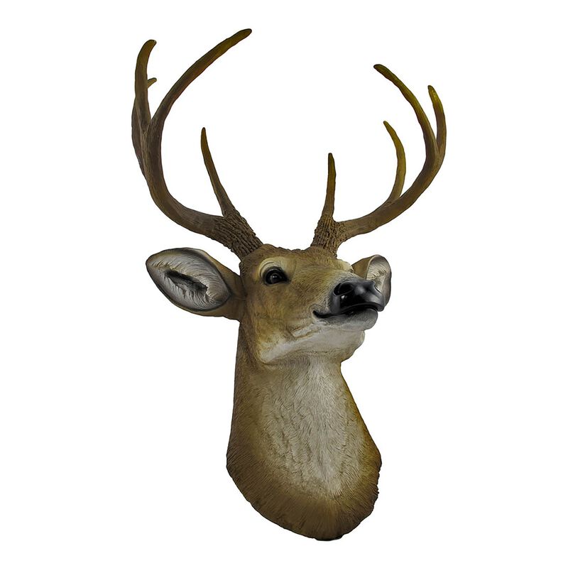 Lifelike Faux 8 Point Buck Deer Head Bust Wall Mount Hanging 23 Inch image number 2