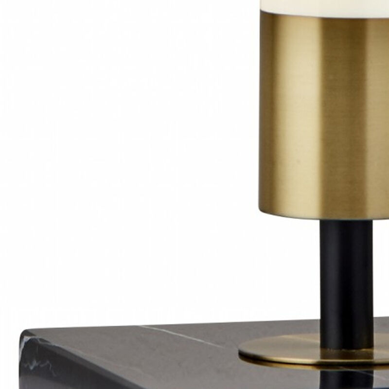 HomeRoots 30" Black Marble Metal Standard Table Lamp image number 2