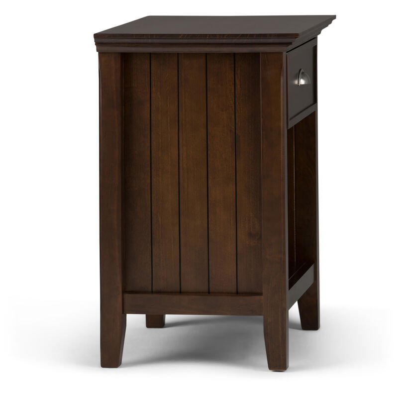 Acadian SOLID WOOD 24 inch Wide Transitional Bedside Nightstand Table in Brunette Brown