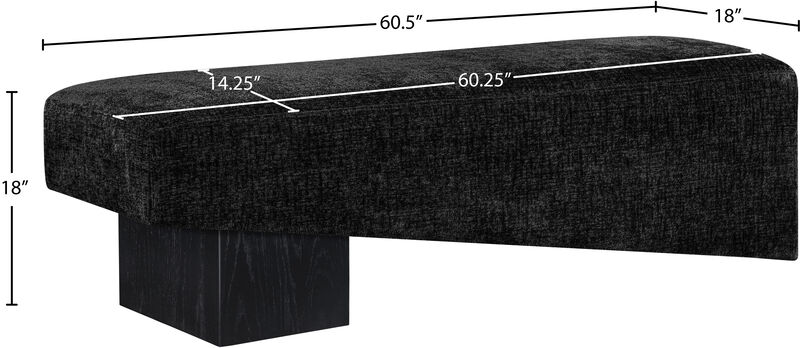 Meridian Furniture Alora Black Fabric Bench
