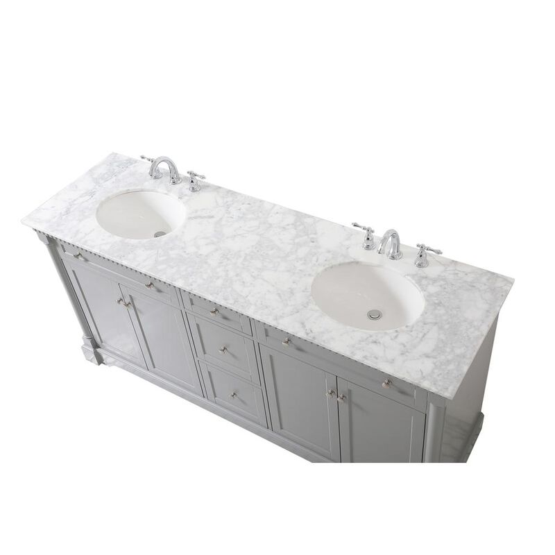 Elegant Kitchen and Bath 72 inch double bathroom vanity in Grey