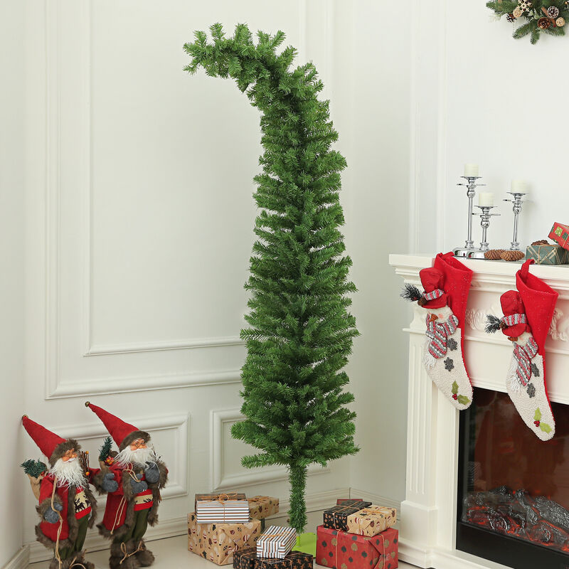 BreeBe 6 ft Whimsical Pencil Artificial Christmas Tree with 400 Branch Tips image number 1