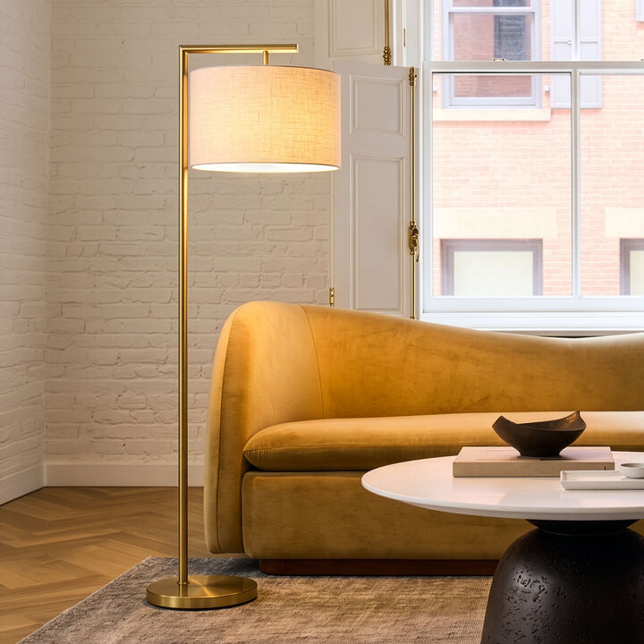 Montage Modern Antique Brass LED Floor Lamp
