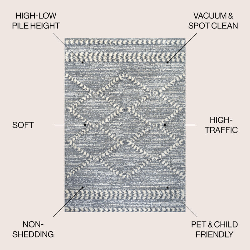Sofie Moroccan Trellis High-Low Area Rug