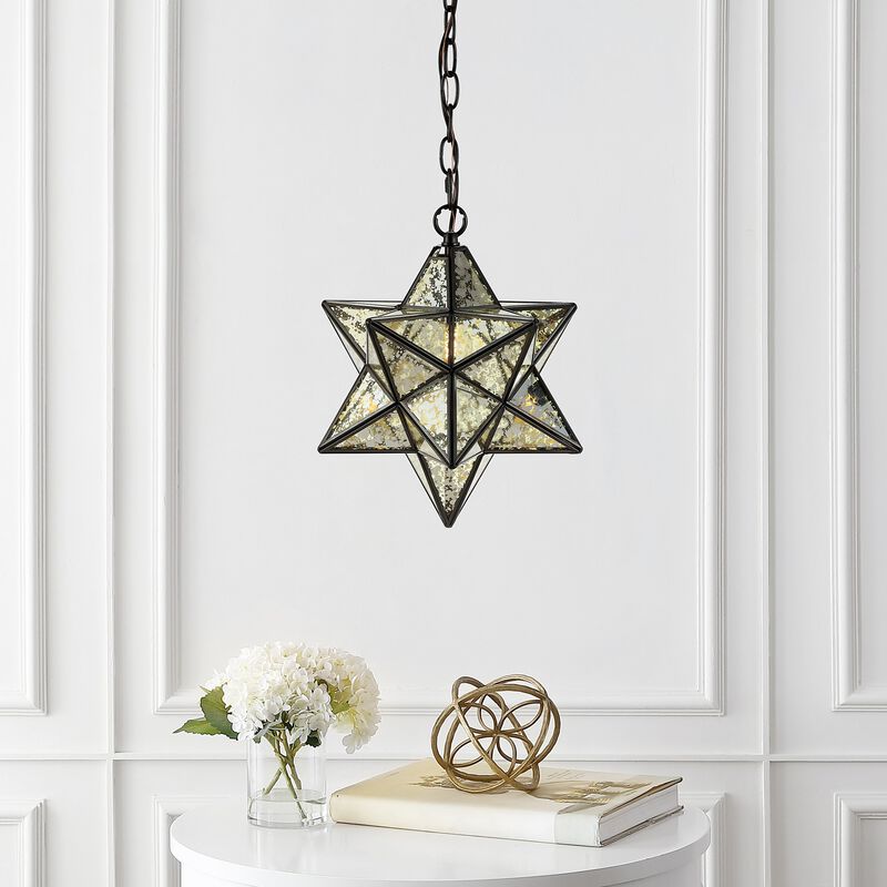Stella Moravian Star Metal/Clear Glass LED Pendant